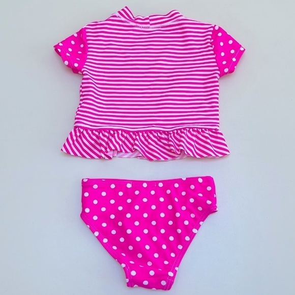 ❤️ 🆕 FLAPDOODLES Heart Rainbow Rash Guard Set Size 18M - Picture 3 of 9